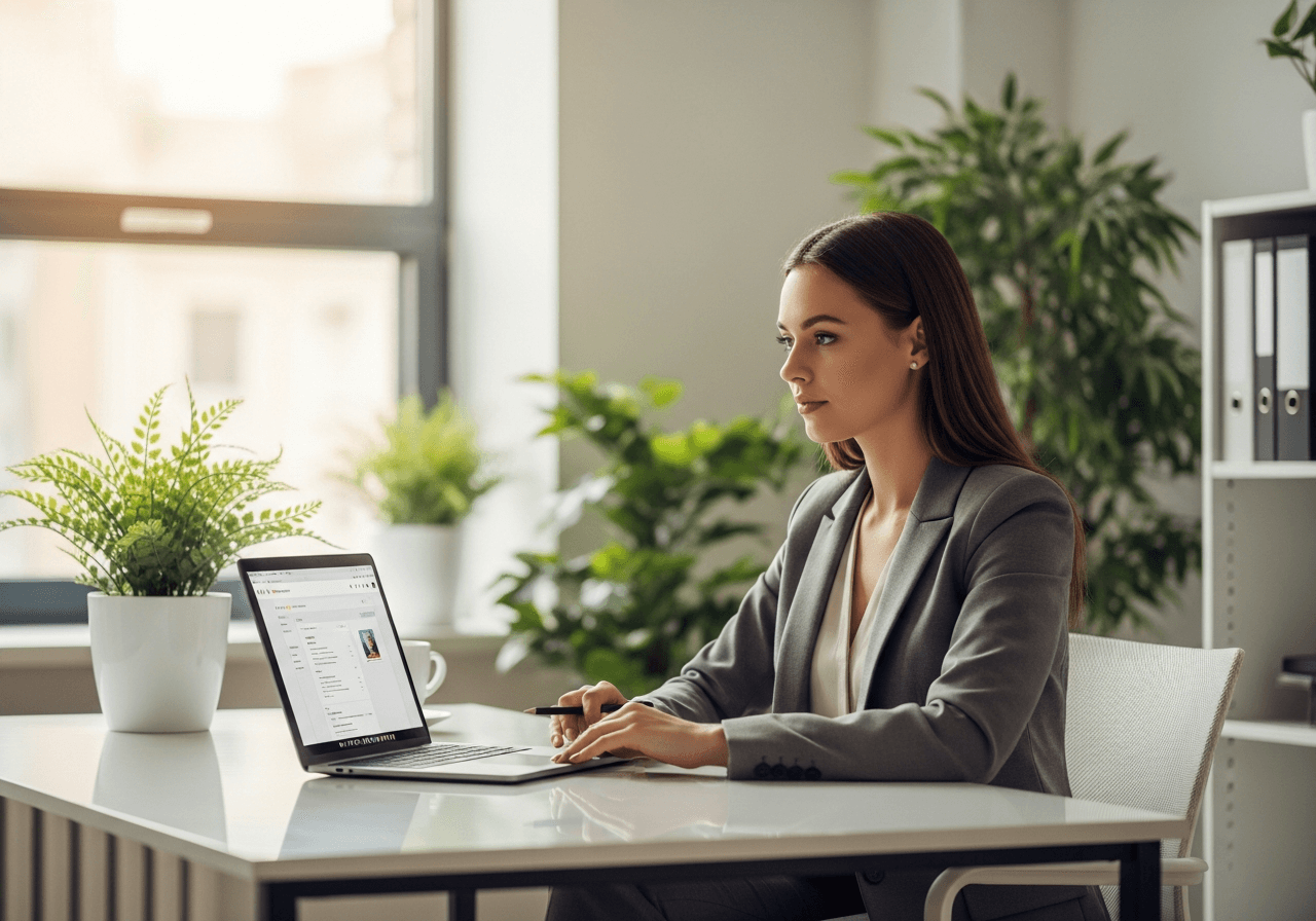 Professional virtual assistant at work